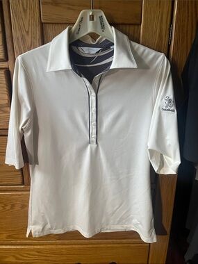 Callaway Camelback White Polo with Dark Contrast Placket